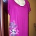 3X Plus Size Pink Fuscia Tunic with Pretty Poison Print
