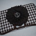 SALE - Boutique Flip Top Baby Wipe Case - Brown and White Houndstooth Covered Wipes Case
