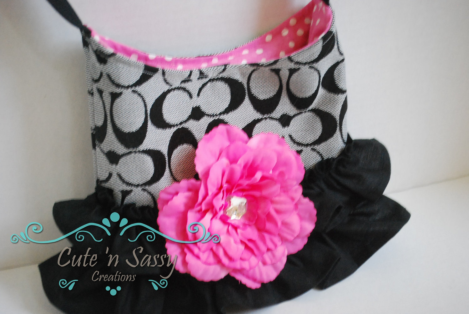 Childrens Purse Little Girls Purse Black by CutenSassyCreations