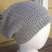 Wool/Silk Blend Crochet Slouchy Hat Robot Gray