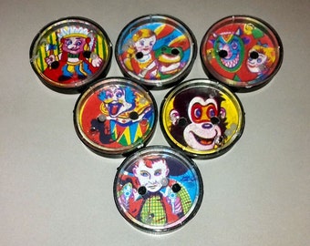 1950s Souvenir Circus Clown Patience Puzzle Set of All 6 Designs