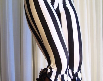 black and white striped capri pants