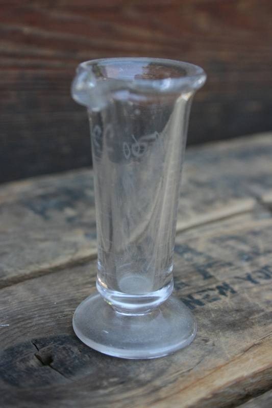 Vintage Etched Glass Laboratory Beaker Cone Shaped 4641