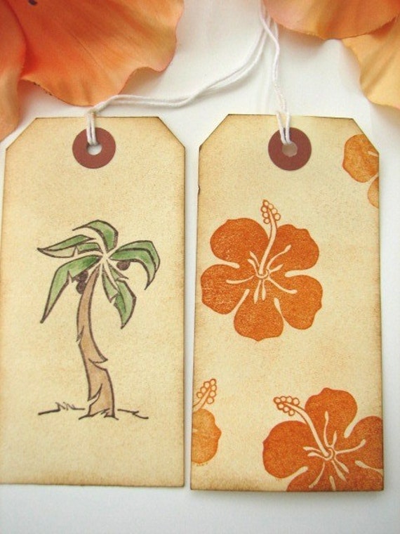 Hawaii Wedding Wish Tags Tropical Escort Cards Placecards