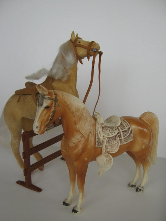 Vintage toy horses for Barbie doll