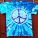 Tie Dye T-Shirt - Peace Sign - Adult Medium - Blue and Purple - Ready to Ship