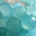 TAKE 10 PERCENT OFF ALL BRIOLETTES SALE.. Set of 6, 11-12 mm, HUGE, Aqua Blue Focals, Chalcedony Heart Briolettes, faceted