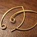 3 prs, 35x19 mm, BALI 24kt Yellow Vermeil SEXY Earwires Ear Wires, matte finish