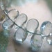 AQUAMARINE Pear Briolettes, Luxe AAA, Set of 10, 5-5.75 mm, Aqua Blue Petite Focals, faceted. March birthstone