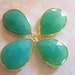 Shop Sale.. ..Bezel Gemstone Pendant Charm, CHALCEDONY Bezel Gem Stone, Luxe AAA, 1 pc, 30-32 mm, 24k Gold Vermeil, Chrysoprase ..vp22L