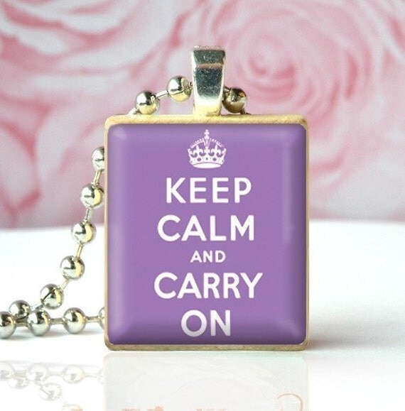 Items similar to Keep Calm and Carry On (Purple ...