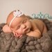 White Eyelet Flower Headband Photo Prop or Hair Accessory - Perfect for Newborn, Infant, Baby Photo Sessions