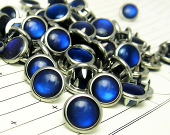 48 Cobalt Blue Cowgirl Snaps Pearl Prong Western Snaps