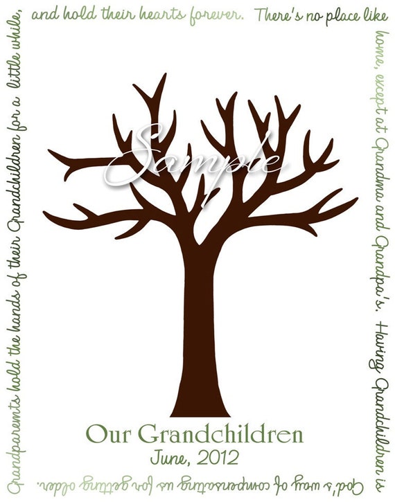 Grandchildren Tree of Love 11x14 Print DIY Gift for the