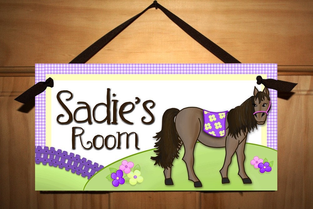 Lovely in Lilac Horse Girls Bedroom DOOR SIGN Wall Art DS0215