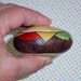 BK broiler Cheeseburger Deluxe hamburger faux food art whimsical kitchen decor summer barbeque hand painted rocks by Rockartiste