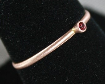 Twist the sterling silver sapphire ruby and 14k rose by EMPjewelry