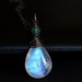 Rainbow Moonstone Necklace with Green Aventurine by CircesHouse on Etsy - Forestmoon