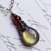 Labradorite Necklace with Garnet on Oxidized Sterling Silver - Wood Rose by CircesHouse on Etsy