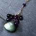 Labradorite Necklace with Amethyst on Sterling Silver - Vineyard by CircesHouse on Etsy