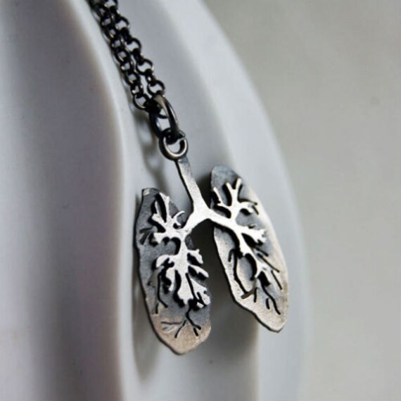 Items similar to Just Breathe, Sterling Silver Lungs By Markhed on Etsy