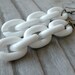 CIJ Sale 20% Off - White Chain Link Earrings, Vintage Plastic Links, Bright, Funky Earrings-Christmas In July