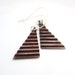 Corrugated triangle copper earrings