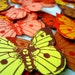 hand stamped, hand cut paper butterflies x 32..................... number 6