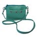 Mini Leather Messenger - Wallet - Light Turquoise Blue Upcycled Lamb Leather - Silver Studs - TATUM