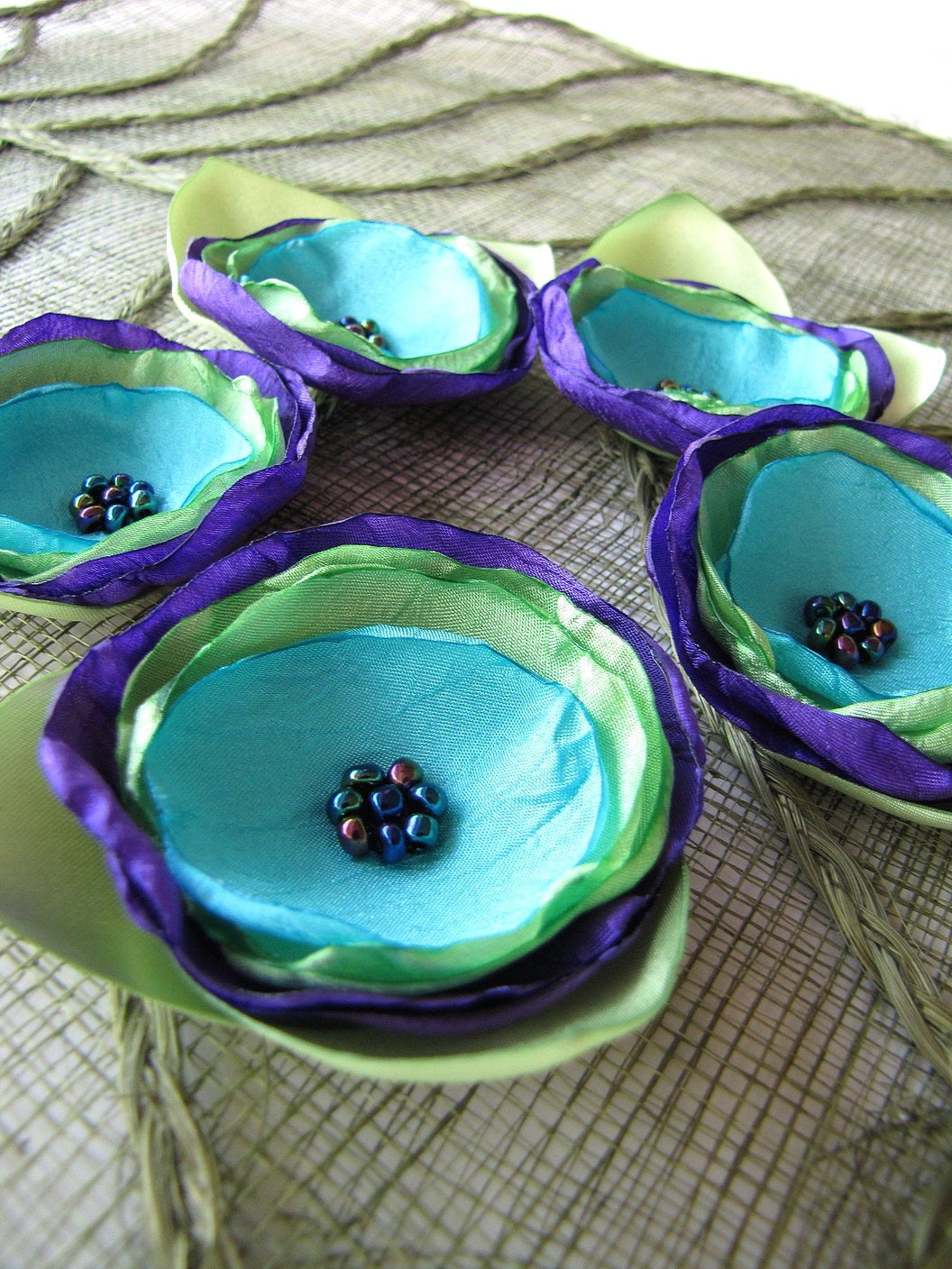 Fabric flower appliques floral embellishments craft flower