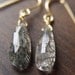 Black Rutilated Quartz Gold Earrings