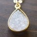 Vanilla Teardrop Druzy Gold Necklace