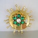 Vintage Rhinestone Brooch Emerald Green Atomic