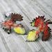 Vintage Copper Enamel Leaf Earrings Autumn