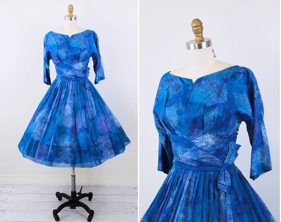 r e s e r v e d vintage 50s 60s dress // Blue by RococoVintage