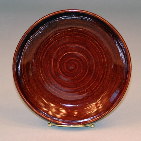 Deep Red Dinner Plates Set of Four Stoneware Dishes