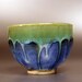 Yunomi Tea Cup - Mystical Night Glaze - Blue Green Dripping Glazed Pottery Bowl - Handmade Ceramic Cup - Pottery Teacup