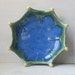 Blue Crown Bowl - Decorative Serving Dish - Blue Green Glaze - Unique Handmade Festive Ceramic Plate