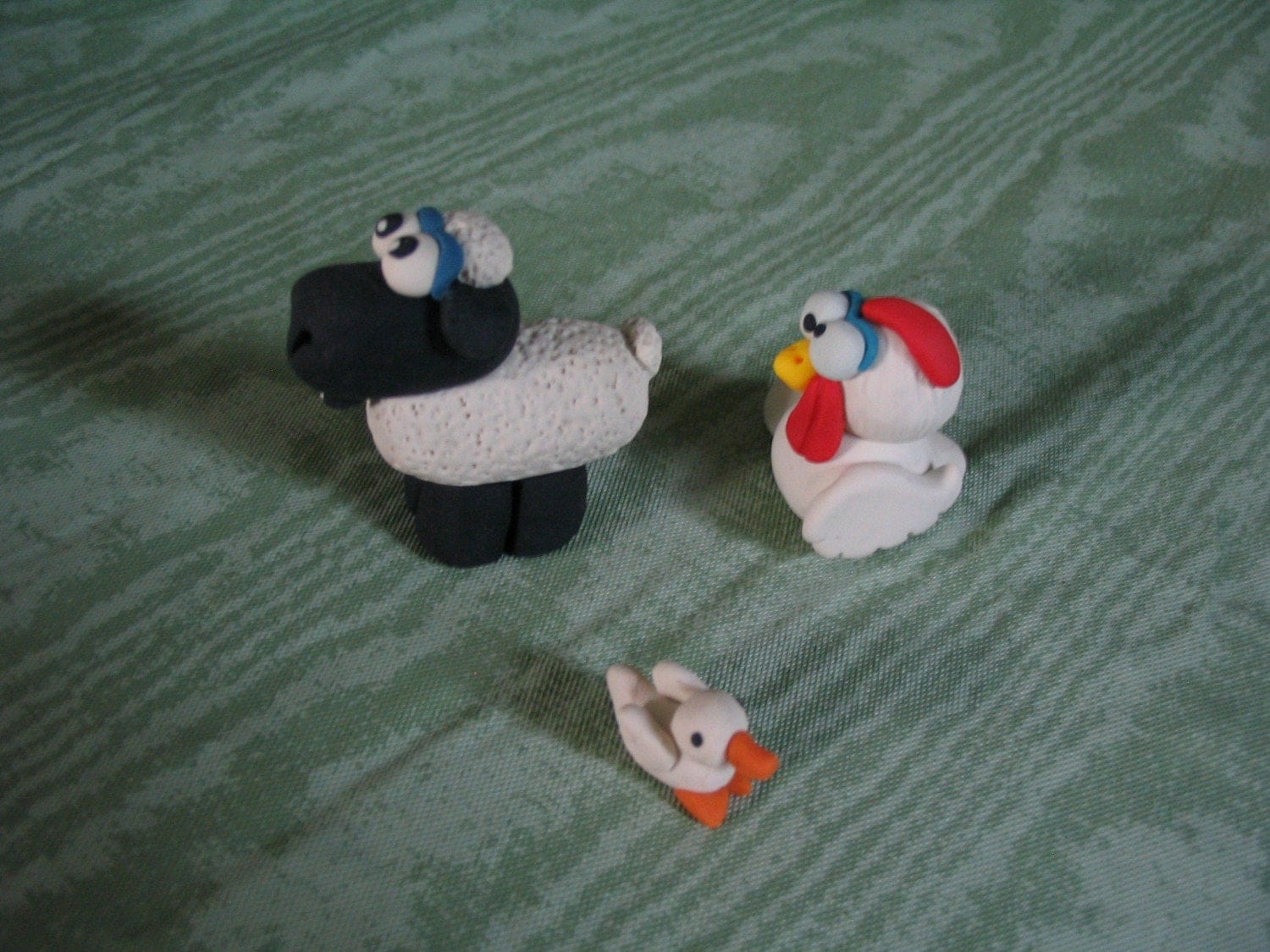 3 Polymer clay Farm animals set