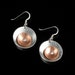 Copper, Aluminum & Sterling Silver Domed Hand-forged Earrings - Minimalist Saucers