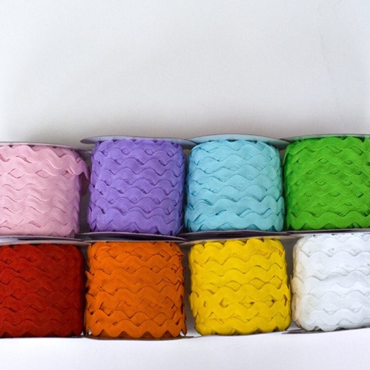 16 Yards of Jumbo Ric Rac 1/2 inch 8 Colors by BeautifulAdditions