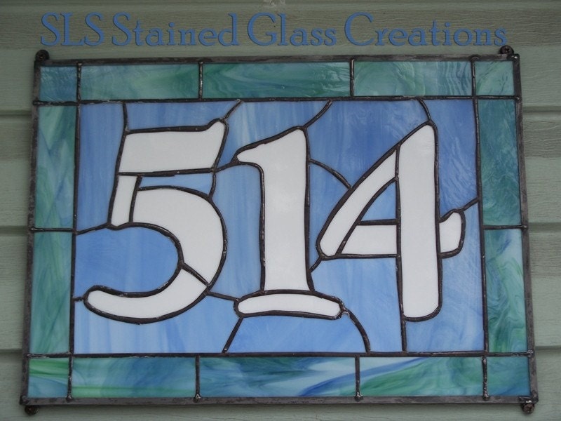 Handmade Stained Glass House Numbers