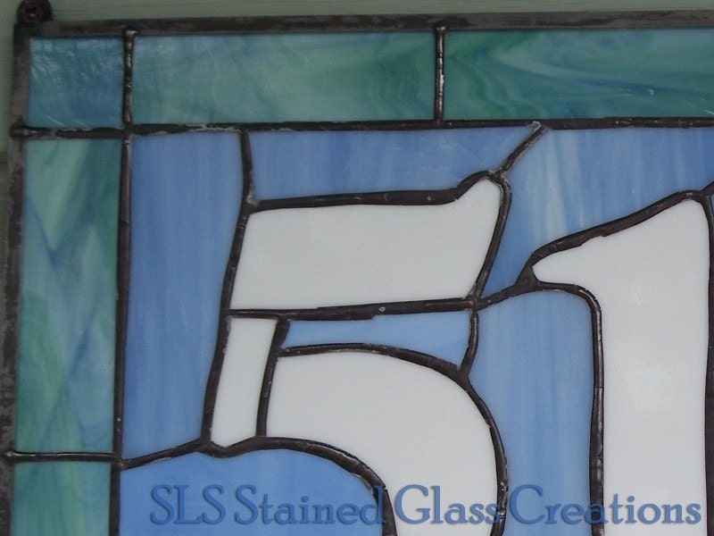 Handmade Stained Glass House Numbers