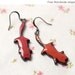 Red Cat earrings - Cat lover gifts - Animal jewelry (E058)