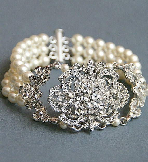 Bridal Cuff Bracelet Vintage 7