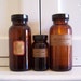 Vintage Amber Apothecary Bottles