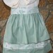 Retro Style Mint Green and Bird Apron/ with Towel