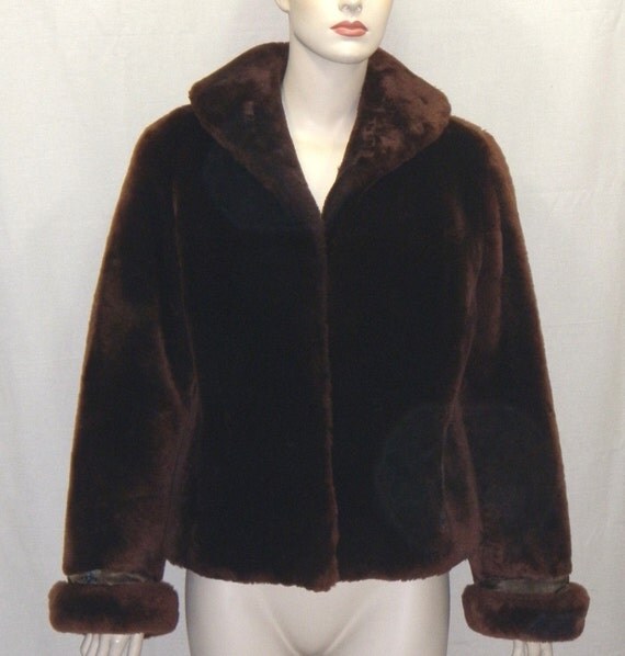 Vintage Mouton Jacket Coat Sheep Small Womens Fur Genuine