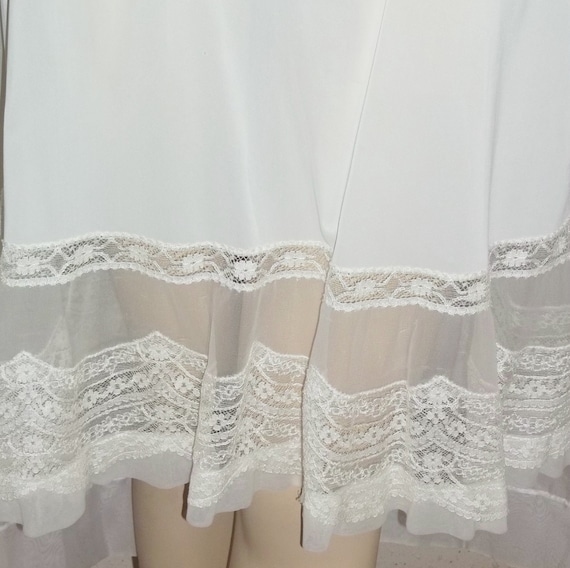 Vintage Snowdon Lace Hem Full Slip White Size 36 by ShonnasVintage