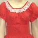 Vintage Lolita Square Dance Swiss Polka Dot Red Ruffles Ruffled Medium Squaredance Dress
